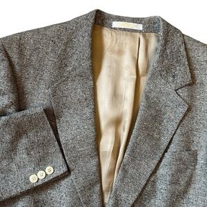 Vintage English Manor Silk Tweed Blazer Taupe Gray Sport Coat Blazer Poland 40R